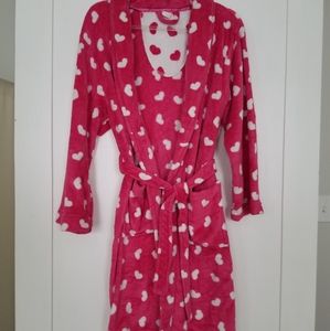 Pink Robe With White Hearts
